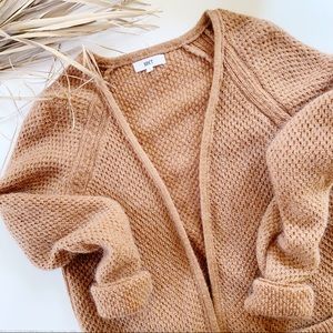 MKT Studio Grandpa Knit Open Front Cardigan Brown